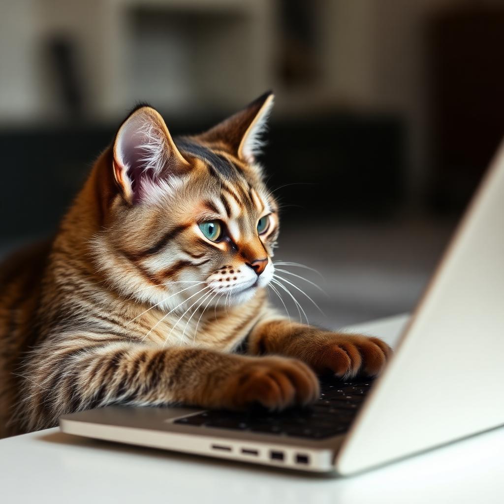 CEO cat working